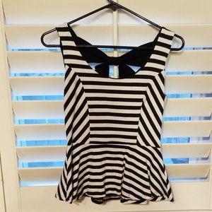 Black and White Sleeveless Top